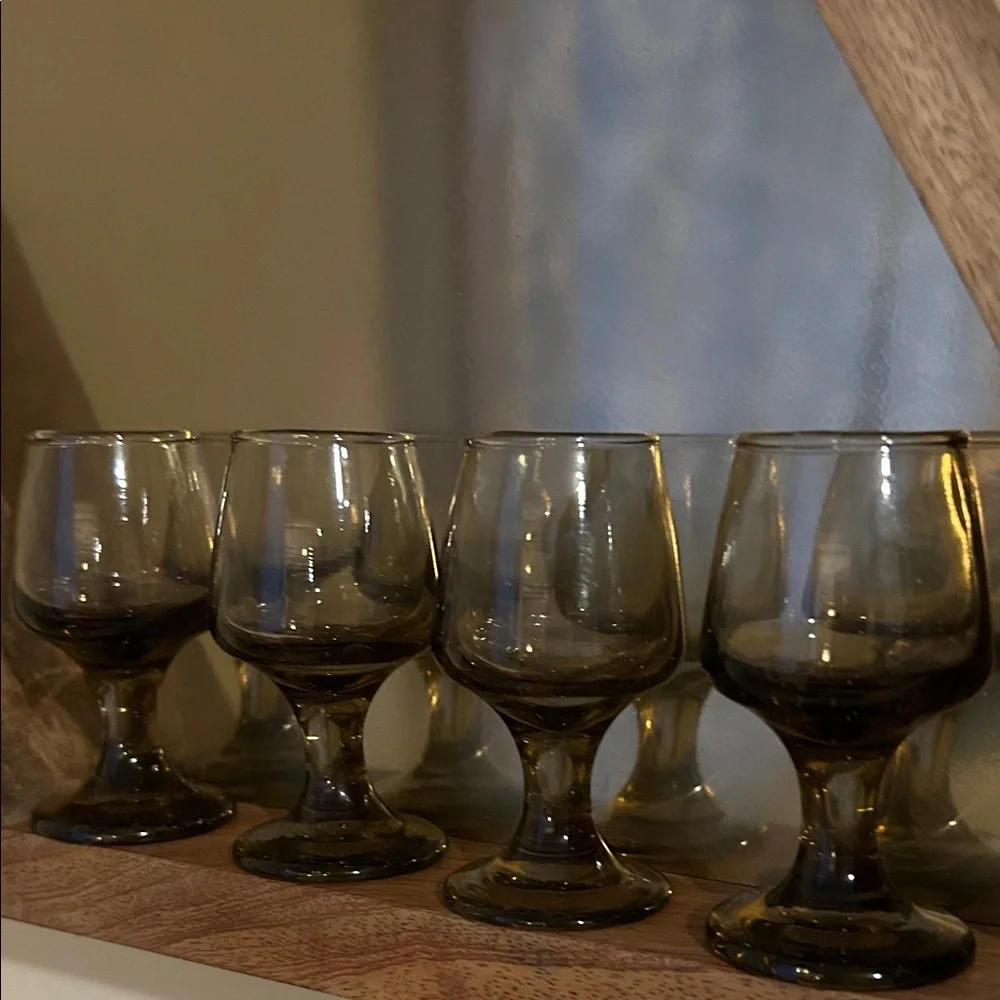 Vintage Libbey Tawny Accent Cordial Glasses 3.5